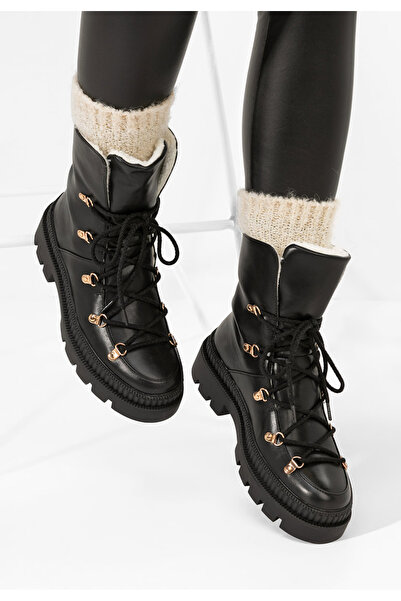 B T Shoes Χειμερινά Αρβυλάκια γυναικείες Solira Μαύρα