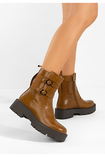 B T Shoes Ghete cu platformă Seravia camel