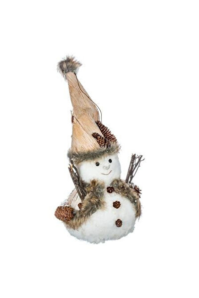 Other Figurină OM DE ZĂPADĂ 32 cm alb, FABRICAT DIN LEMN ȘI SCOARĂ DE BRÂNZĂ