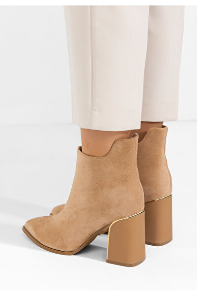 B T Shoes Μποτάκια με χοντρό τακούνι Savrina χακι