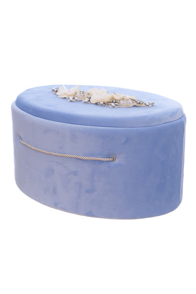 Recostore Cutie ovala buretata pentru transport trusou, bleu, 42x23 cm, REC3329