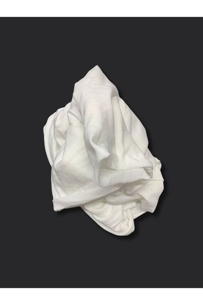 Yiğit Kumaş Cotton Polyester Single Jersey Fabric, Piece 55X120 cm Ecru Color