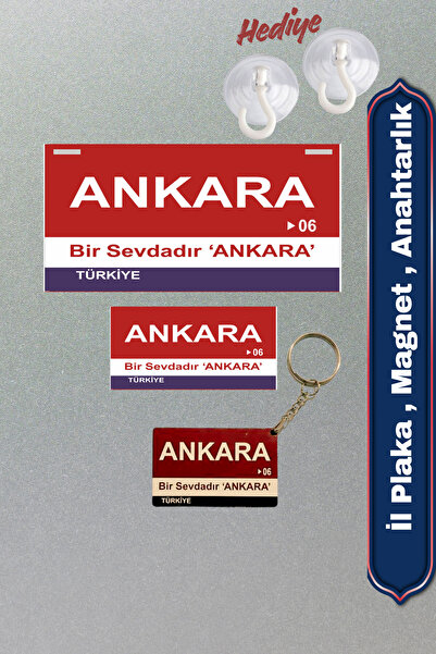 DURUSA "Ankara" Retro Plaka , Retro Magnet , Anahtarlık, 3mm MDF , Dekoratif ...