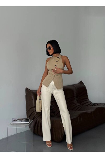 motix Modern ve Çarpıcı: Yüksek Bel Deri Pantolon