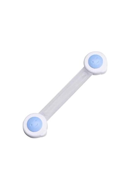 Edman 5-piece child safety lock set for doors/drawers/cabinets, strong 3M adhesive, White/Blue