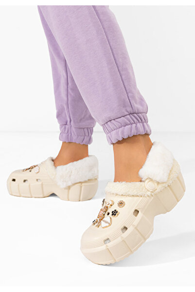 B T Shoes Saboti dama cu platforma Aldeva bej