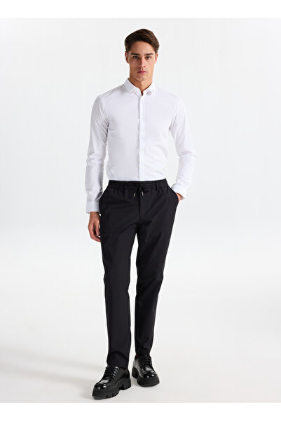 GMG FIRENZE Lastikli Bel Normal Paça Jogger Siyah Erkek Pantolon GU25MFW01021