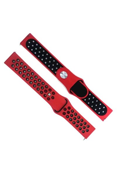 Edman Sport Replacement Strap for Fitbit Charge 3 / 4, Size L, Red/Black