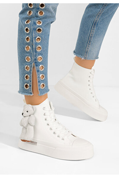 B T Shoes Tenisi inalti dama Alisea albi