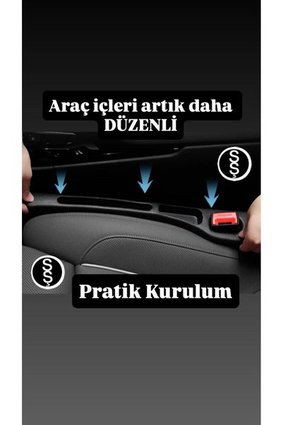 SAŞAAKSESUAR Chevrolet Cruze Model Car Seat Edge Gap Filler 2Pcs Black