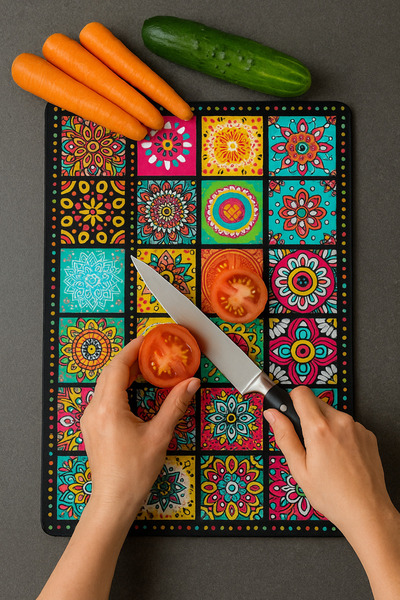 TEN DİJİTAL Premium Glass Cutting Board and Presentation Tray |   Oval Edged ...