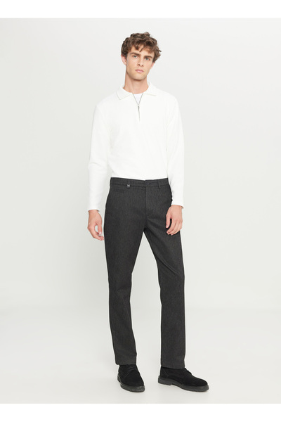 ALTINYILDIZ CLASSICS Normal Waist Regular Leg Regular Fit Black Men's Trousers Ace001261485_Syh
