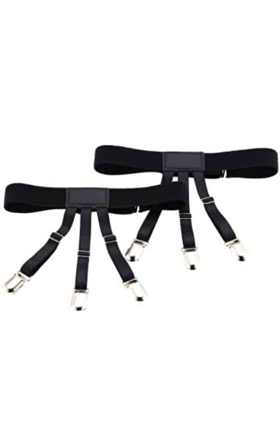 Edman Set of 2 anti-slip shirt suspenders, Black