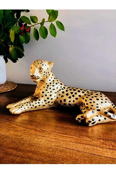 hediyeburda Yatan Panter Heykeli 39x18 cm