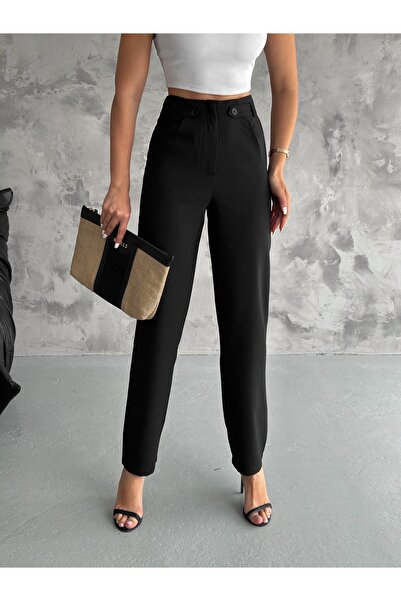 TheyYou Ψηλόμεσο μαύρο υφασμάτινο παντελόνι |   Παντελόνι με ψηλόμεσο σχήμα σε μαύρο χρώμα, συλλογή 2026