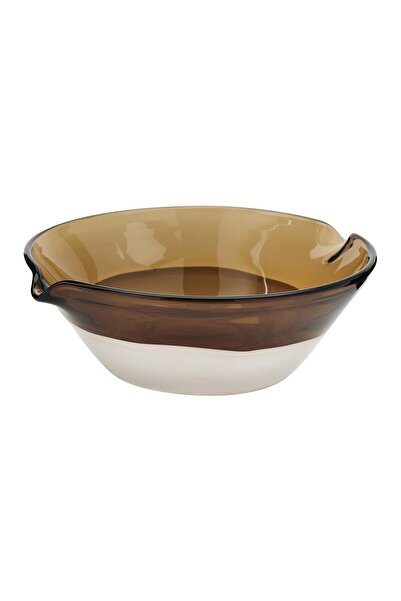 IKEA Ommjange Glass Serving Bowl Glass-Brown 30 cm