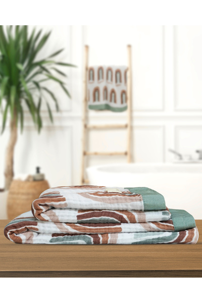 Perky Moth Muslin 4-Layer Head Bath Towel Set |   Towel Set |   Towel |   Towel Set I Hammam Set I Dowry Towel