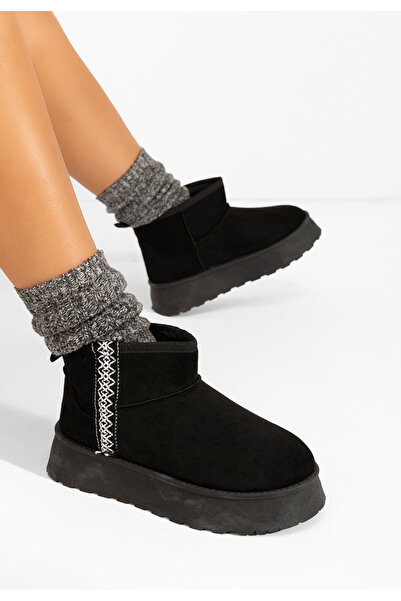 B T Shoes Mποτάκια πλατφόρμα Kristin Μαύρα