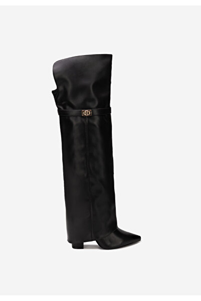 B T Shoes Cizme lungi peste genunchi Crisia negre