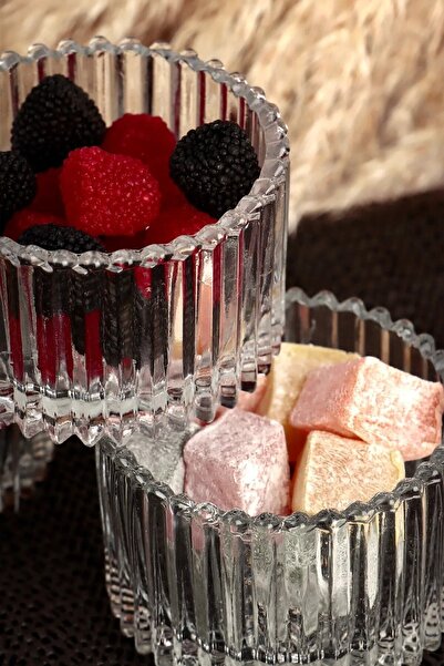 ORTAKÖY CENNETİ Rayan Sultan 6 Piece Glass Snack Bowl Presentation Magnolia-Magnolia Bowl