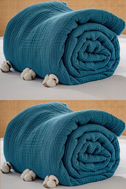 MYLASA HOME Muslin Bedspread Ultra Soft High Quality 4 Layers Muslin Pike (Single Size (240X280 cm)