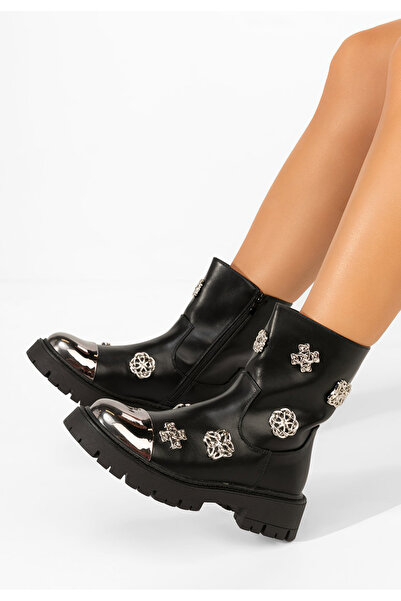 B T Shoes Γυναικεία μποτάκια Flovira Μαύρα