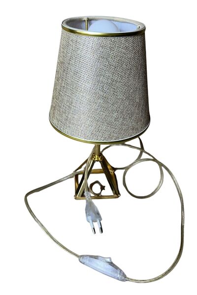 Uretti - Funda 1593 2929 Emerald Aurora Gold Linen Glitter Lampshade Metal Leg Table Lamp