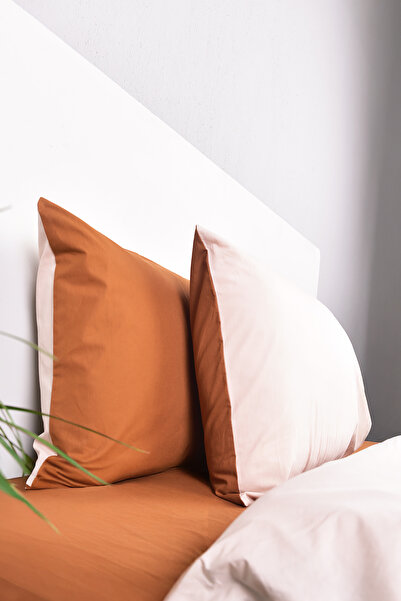 Setekshome Double-Sided Double Duvet Cover Set Cream Tan 100% Cotton