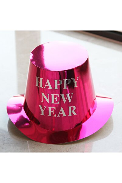 Flippy Happy New Year Party Hat Flippy, Festive Paper Hat 29 x 25 x 15.5 cm, Shiny Pink