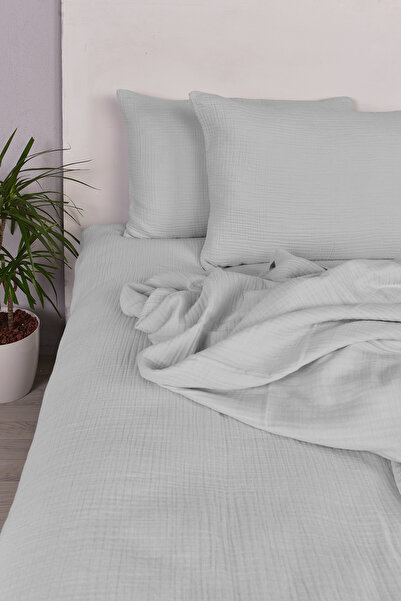 Setekshome Muslin Double Duvet Cover Gray