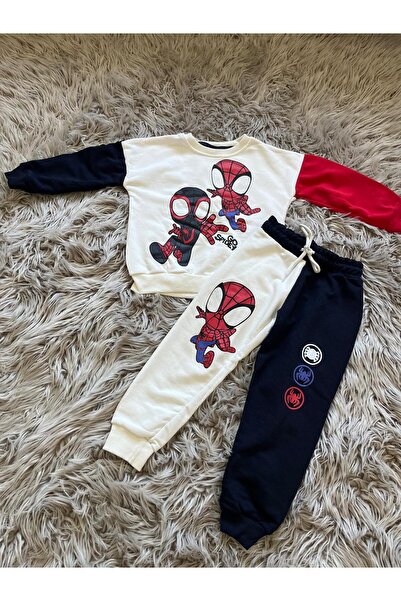 Cyber Boys' Spider-Man Long Sleeve Sweatshirt Tracksuit Set