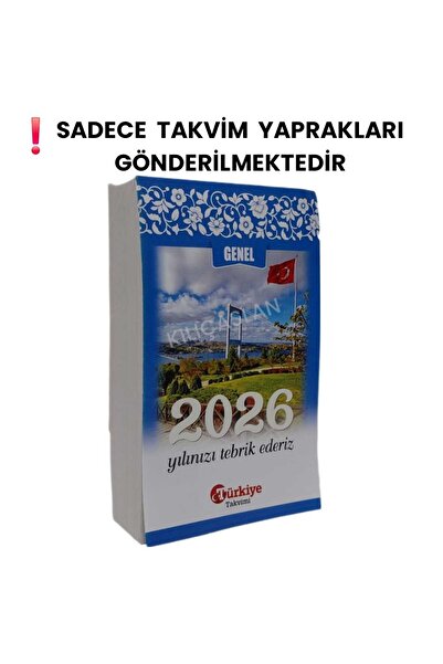 Türkiye 2026 YILI YAPRAKLI DUVAR TAKVİMİ DİNİ TAKVİM 1 ADET '' kartonsuz''
