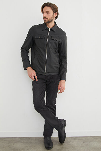 Fulla Moda Cepli Suni Deri Ceket