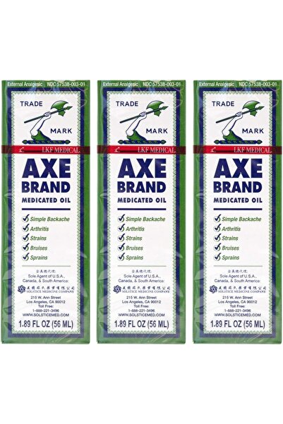 Axe R A Products BRAND MEDICATED OIL FOR PAIN RELIEF 3 Bottles Lubricant