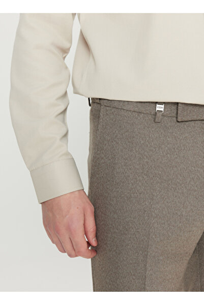ALTINYILDIZ CLASSICS Elastic Waist Double Leg Slim Fit Mink Men's Trousers Ace001261366_Viz