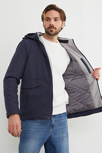 Fulla Moda Куртка з рукавами, напис, кишеня на блискавці, капюшон