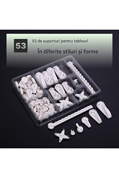 BELLA Bath&Soap Picture hanger set, 53 pieces, PVC, various models, White