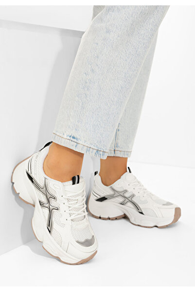 B T Shoes Sneakers cu platforma Kaliora albi