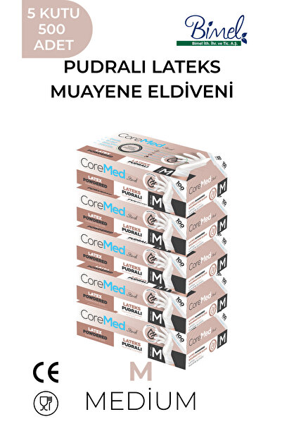 COREMED LATEKS PUDRALI MUAYENE ELDİVENİ M-5 PAKET 100'LÜ