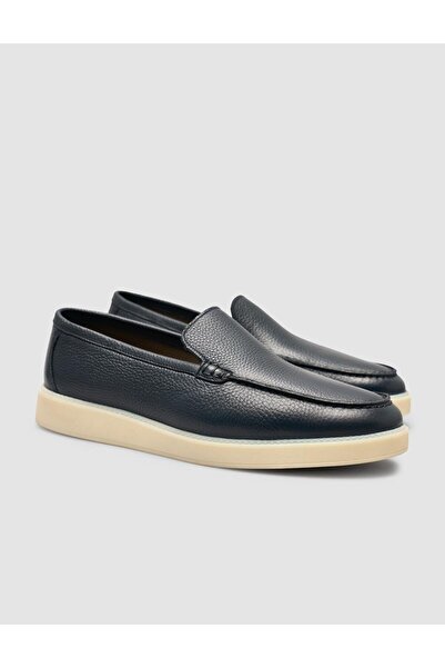Cabani 100% Navy Blue Men's Loafer Shoes