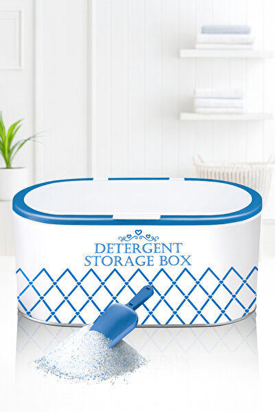 LE PARİS Metal Kova Kapaklı Deterjan Saklama Kutusu + Ölçek Kürek | Şık ve Dayanıklı Tasarım