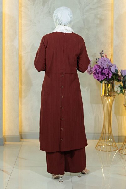 Missvalle Σετ Μαντίλι με κουμπιά καφέ MSW10358-4