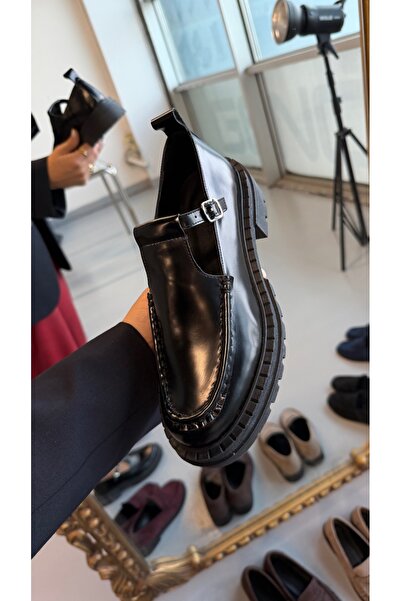 Eataly Shoes Black Genuine Leather Women's Loafers