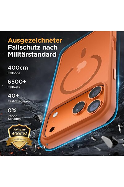 m.tk moveteck Apple iPhone 17 Pro Max Kılıf Mat Magsafe Şarj Özellikli Renkli Kenarlı + Ekran Koruyucu Cam Set