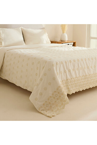 Karaca Home Lacera Embroidered Double Duvet Cover Set Ecru