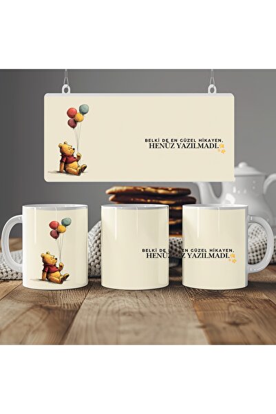 Beramussa Winnie the Pooh Tasarım Yeni Başlangıç Temalı Kupa Bardak – Pozitif...