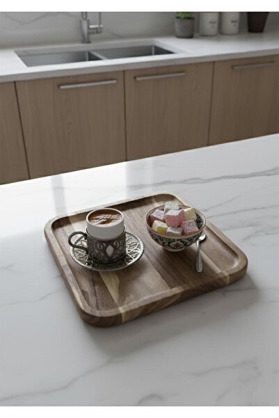 HomeTarz Acacia Presentation Plate - Presentation Plate 20X20 cm