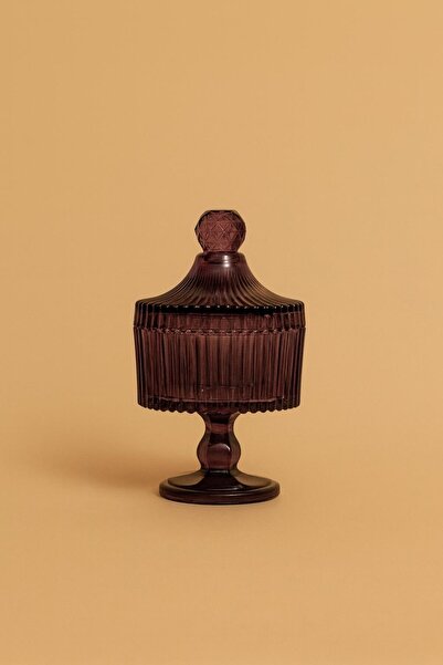 Mirano Cam Tasarım VELVET AYAKLI CAM KASE SUNUMLUK ŞEKERLİK DEKORATİF OBJE