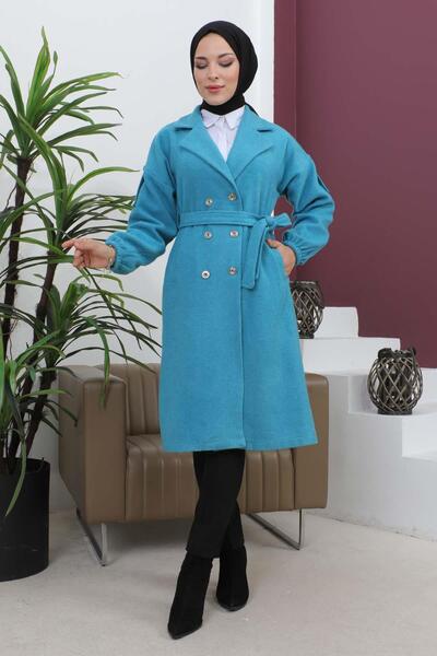 Missvalle Παλτό με λεπτομέρεια με κουμπιά μπλε MSW19247-1