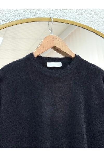 BENAHOLL Σεραφίνα Τονίκ με μανίκια και ελαστικό κάτω μέρος-KR3154 Μαύρο